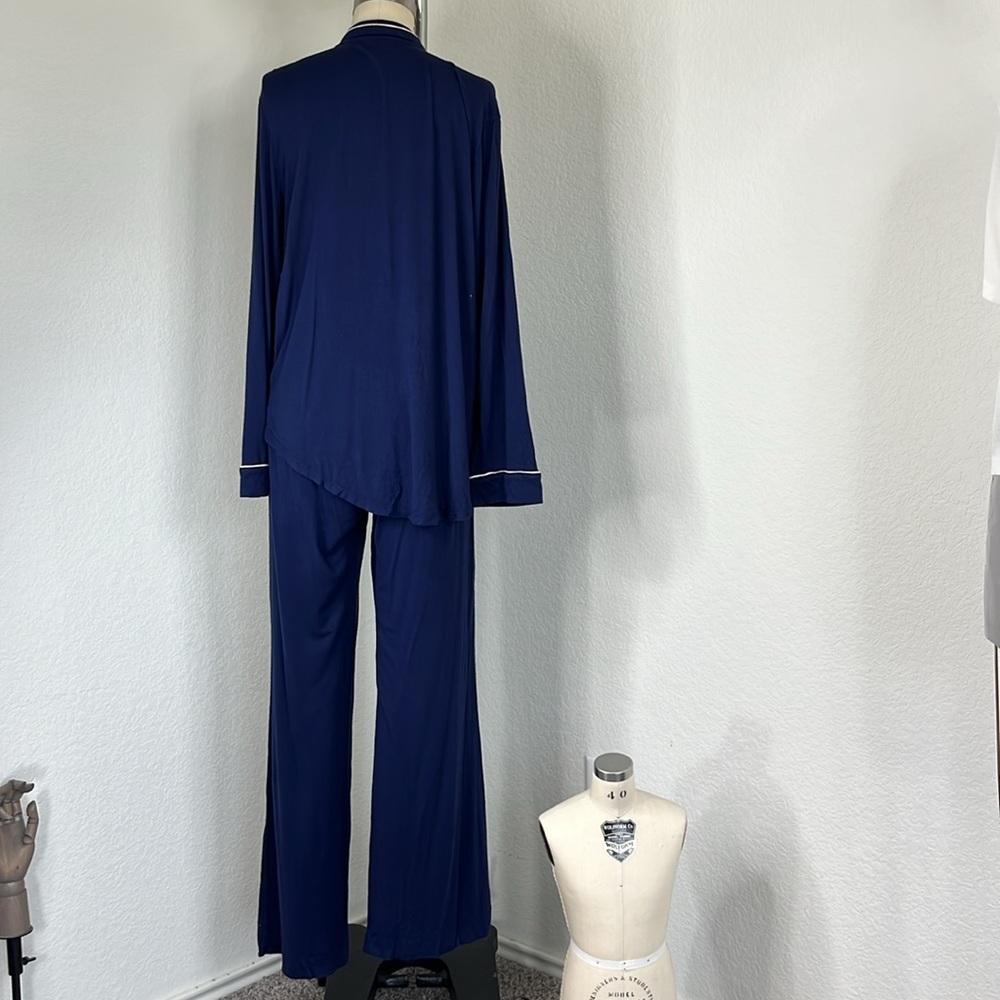 Nordstrom Rack Contrast Piping Long Sleeve Pajama Set Pants - Picture 8 of 9